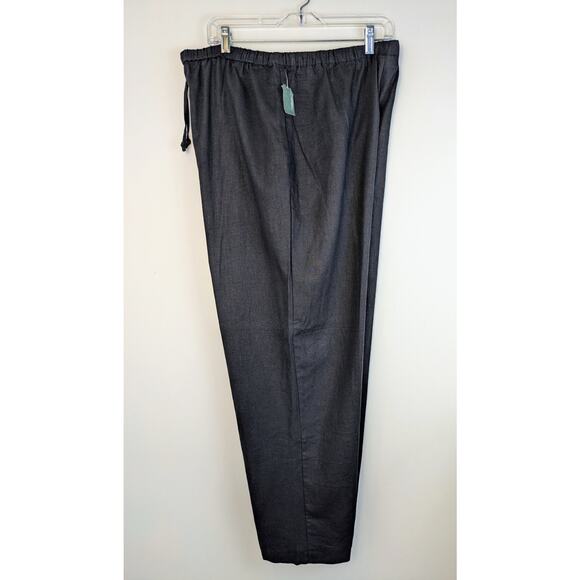 NEW Coldwater Creek Black Linen Blend High Rise Drawstring Comfy Pants Size XL - Picture 5 of 9